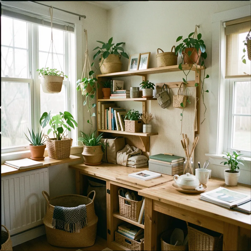 Rattan storage basket